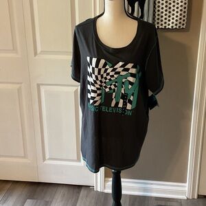 Torrid MTV Graphic Tee Black and Green Short Sleeve